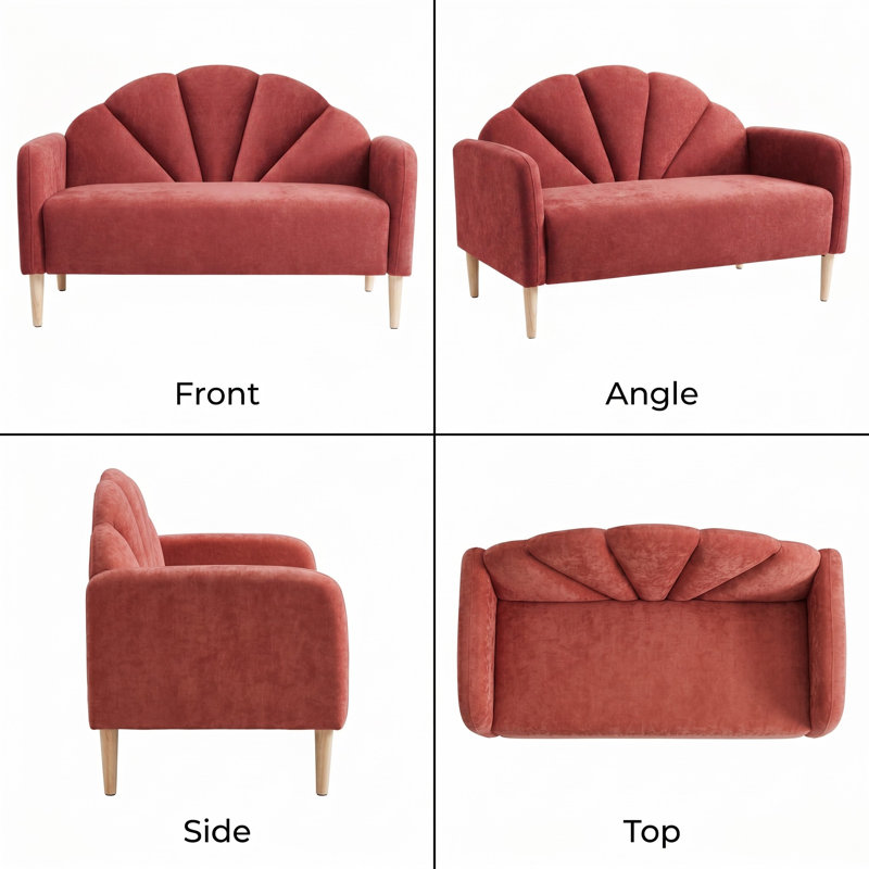 Billijo Solid and Manufactured Wood Standard Loveseat, 33.07" H x 49.6" W x 29.92" D, Red