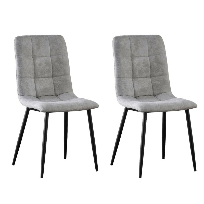 Aliasa Upholstered Side Chair, Light Grey