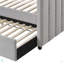 Lit de jour en velours Peridot Dove Grey avec couchette (simple)