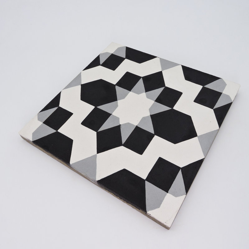 Affos 8 in. x 8 in. Tile, Black/Gray/White
