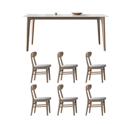 Table de salle à manger et chaise rustique en frêne blanc