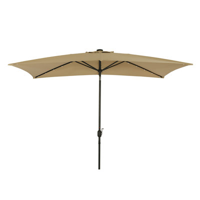 Parasol de marché rectangulaire éclairé 6 pi 6 po x 10 pi Lochala