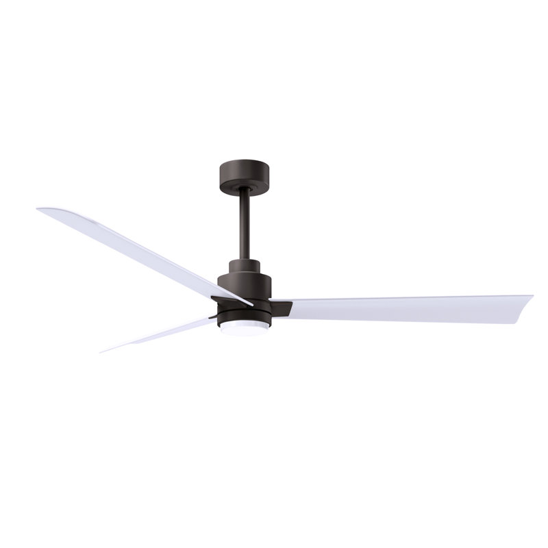 Ventilateur de plafond Alessandra, Blanc mat, Bronze texturé, 56"