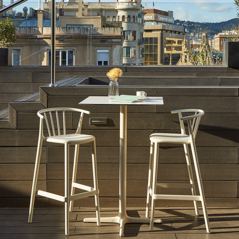 Toledo Outdoor Round Dining Table, Ivory