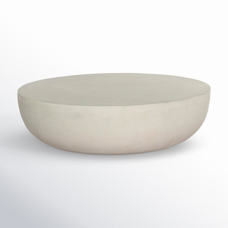 Basil Outdoor Round Coffee Table, Matte White