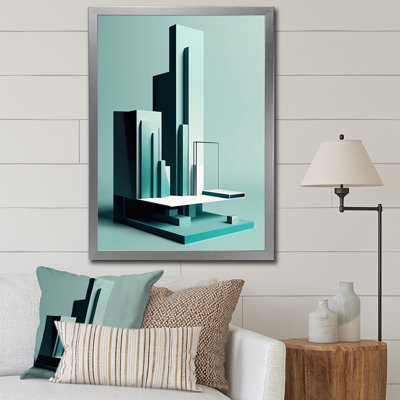 «Abstract Minimal Turquoise Architecture» sur toile