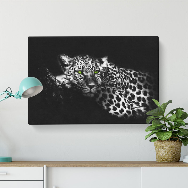 Leopard With Green Eyes High - Wrapped Canvas, 60cm H x 91cm W x 3cm D