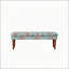 Banc capitonné de style européen avec pieds tournés en bois, repose-pieds rembourré américain pour chambre à coucher et espace de vie principal