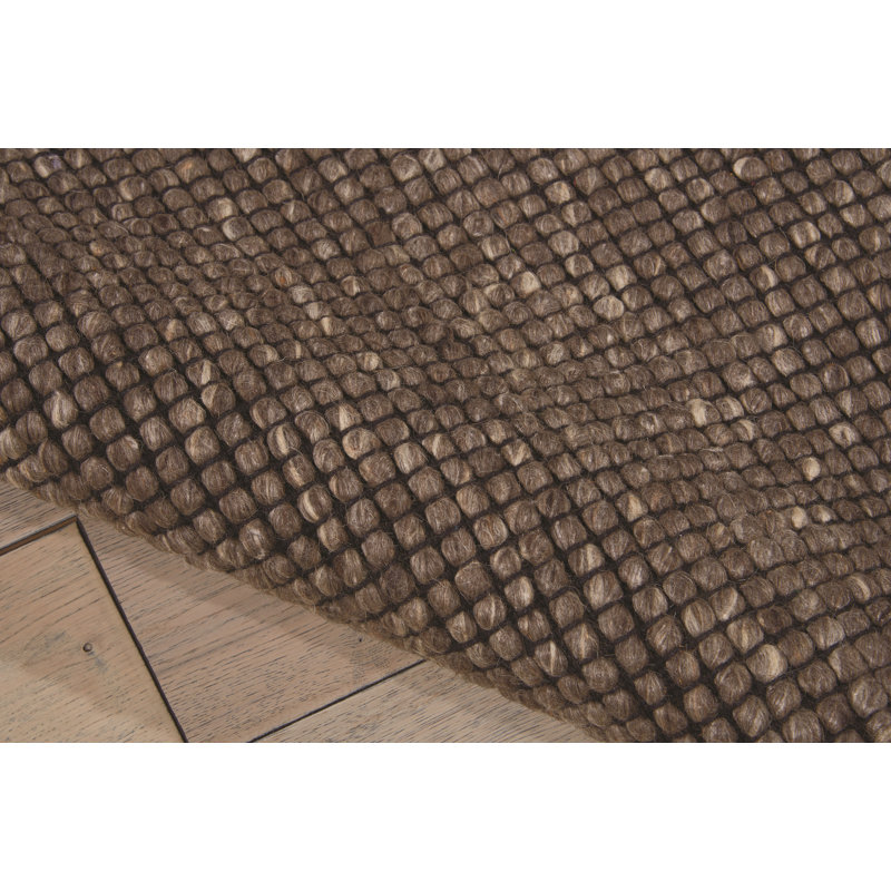 Tapis brun foncé en coton Viviana, Rectangle 7 pi 9 po x 9 pi 9 po