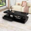 Table basse moderne ultrabrillante avec lumière DEL, tiroirs de rangement et compartiments ouverts-1991588860