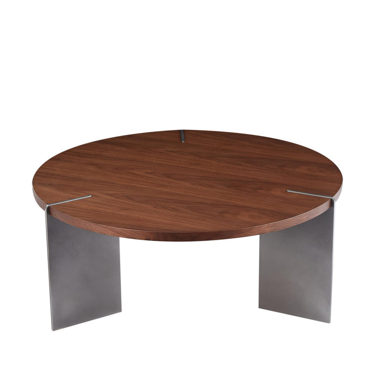 Round coffee table Metel feet, Dark Brown