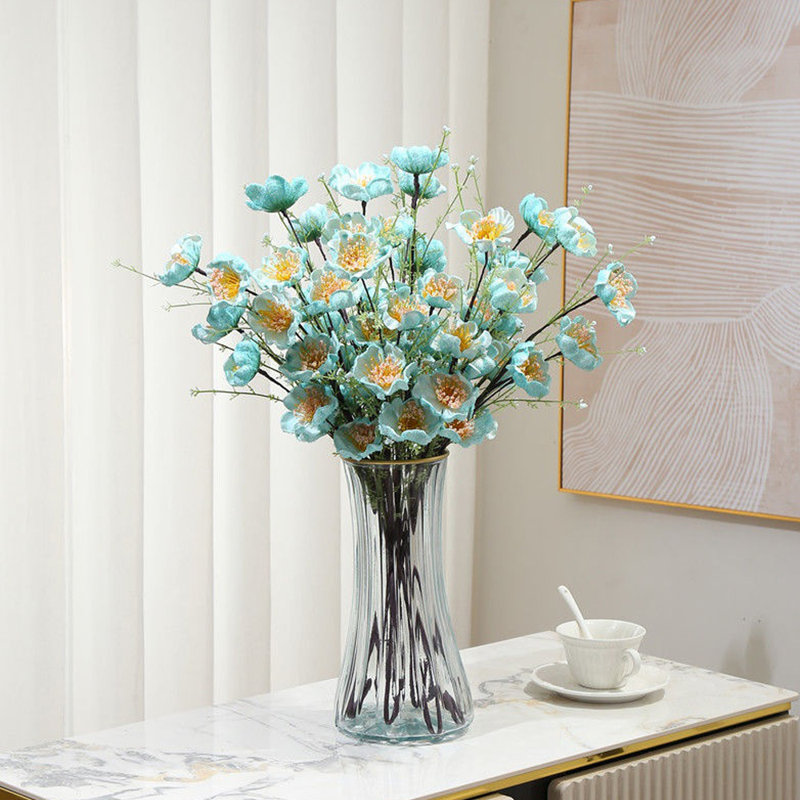 6Pcs Artificial Flower Arrangements, Rhododendron Artificial Flowers, Living Room Dining Table Dry Decorative Flower Bouquets