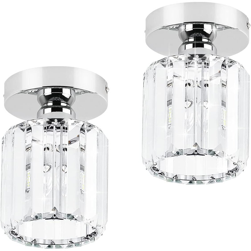 Plafonnier encastré en verre Katt, Chrome