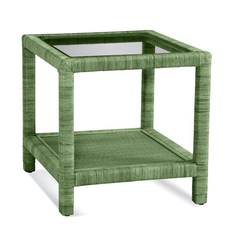 Pine Isle Glass End Table, Celery