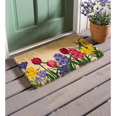 Non-Slip Floral Outdoor Doormat
