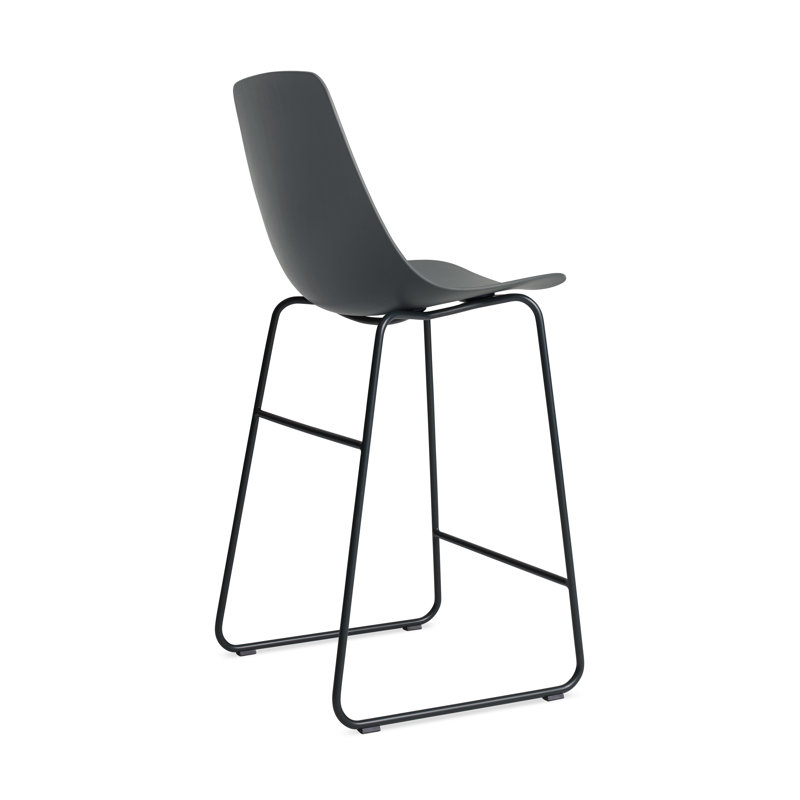 Clean Cut Stool with Sled Leg, Counter Stool (24” Seat Height), Gray Green