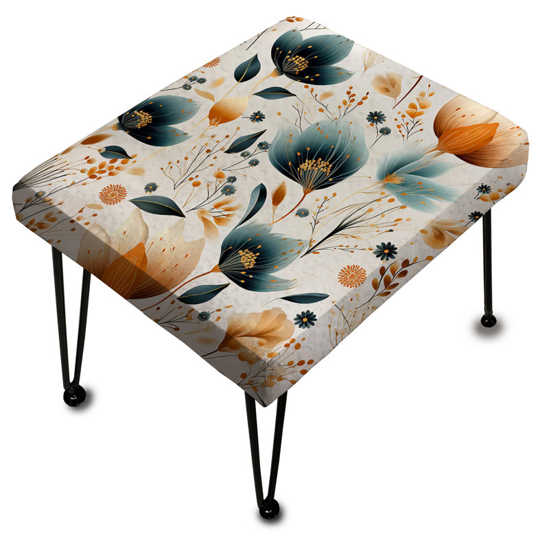 Artistic Essence Floral Pattern XV - Floral Rectangle Ottoman