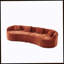 Canapé incurvé en chenille avec mousse à haute densité compressée et sans assemblage, canapé à nuage incurvé de forme incurvée pour le salon (orange)-1499259300