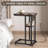 Side Table With Charging Station, C-Shape End Table With Dual USB-C Ports And Outlets, Couch Table, Bedside Table For Small Spaces, Living Room, Bedroom (Rustic Brown)-461950163