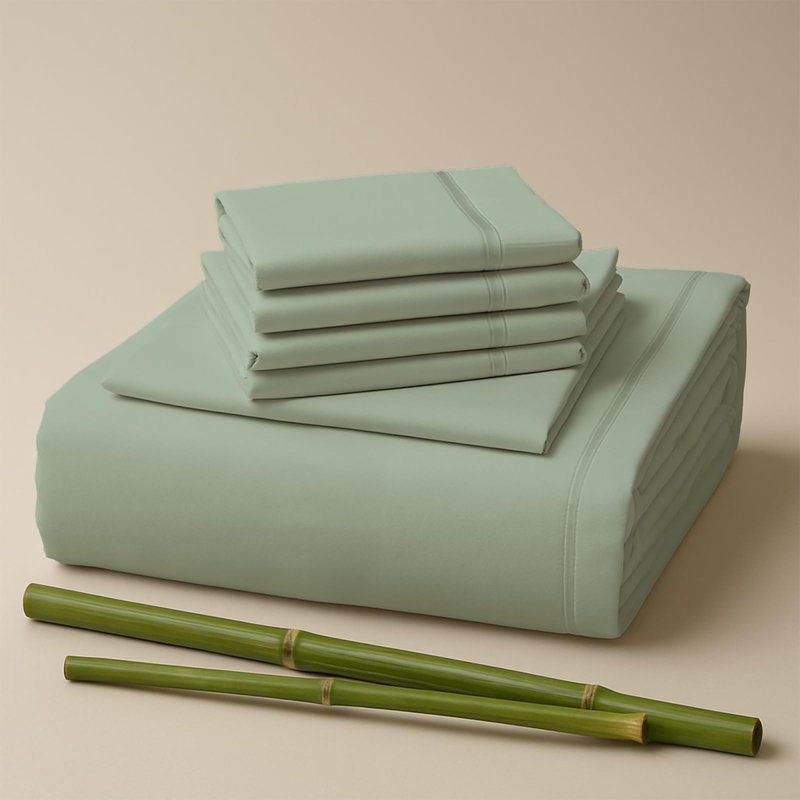 Premium Rayon From Bamboo Blend Sheet Set With Deep Pockets, Cooling and Breathable, Light Taupe