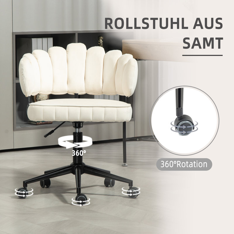 Berdeja Velvet Office Chair, Beige