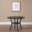 Table de salle à manger ronde en bois massif avec garniture cloutée et étagère de rangement, 122 cm (48 po), quatre couverts, pour salle à manger