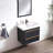  30" Modern Black Floating Bathroom Vanity With Sink