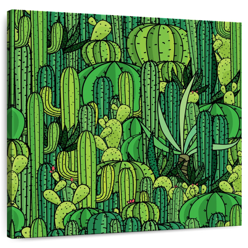 Motif de cactus vert Harnek, H 20 po x l 20 po