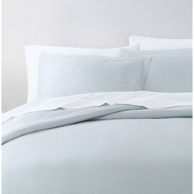 Frazier 100% Linen Machine Woven Sheet Set, Queen Sheet Set with 2 Pillowcases, Blue