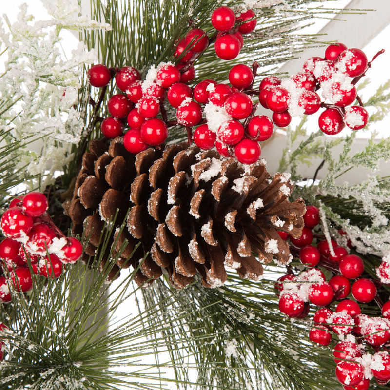 Couronne de bois pinecone et antler 20 po, H 36 po x l 24 po x p 7 po