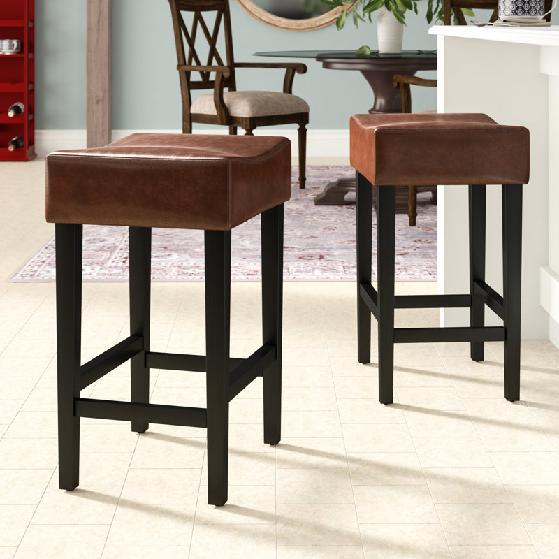 Lorraine Upholstered Counter Stool with Solid Wood Frame, Hazelnut