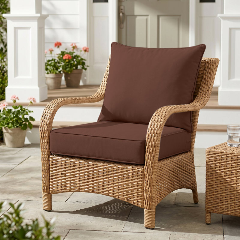 Indoor/Outdoor 5" Thick Deep Seating Cushion Set Seat/Back Cushion for Chairs Loveseats Sofas, Brown