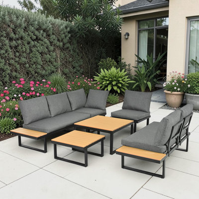 Rynley 252cm Wide L-Shaped Patio Sectional Set