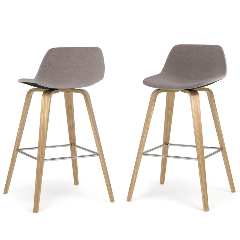 Tabouret à hauteur de comptoir / de bar Randolph (ensemble de 2), Gris, Naturel / naturel