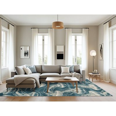 Tapis bleu lavable à la machine