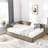 Full Size Bed With Velvet Cover - And For Enhanced Support, Brown Bedroom Living Room Frame Ideal Comfort Style-653136308