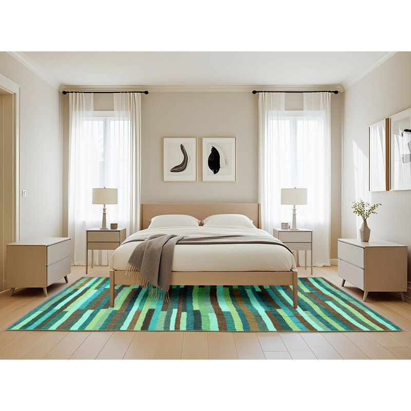 Tapis turquoise contemporains 2191