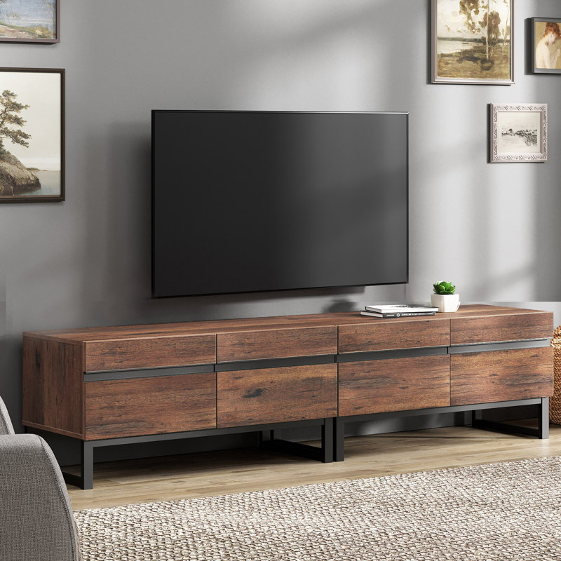 Aadam 70.9'' W Storage Credenza, Dark Brown Wood