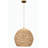 Stauton 1 - Light Natural Globe Pendant Light Handmade Natural Rattan Shade in Brass Finish Coastal Kitchen Light
