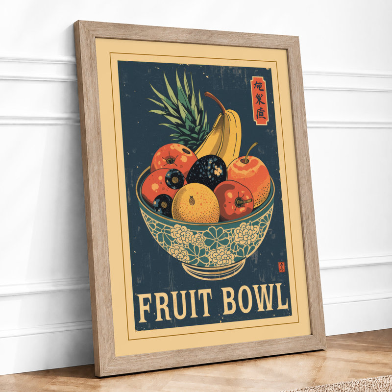Fruit Bowl, Art Deco - Framed Print, A2 - 59.4 x 42.0 cm, Oak