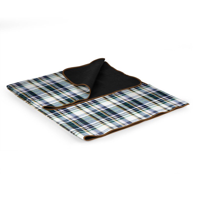 Outdoor Water-Resistant Picnic Blanket Tote, English Plaid / Camel