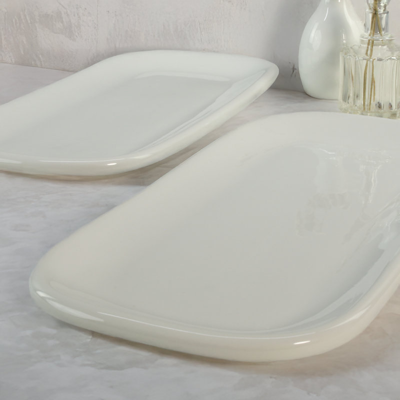 2-Piece, Impulse Platter Set, 14.5", White