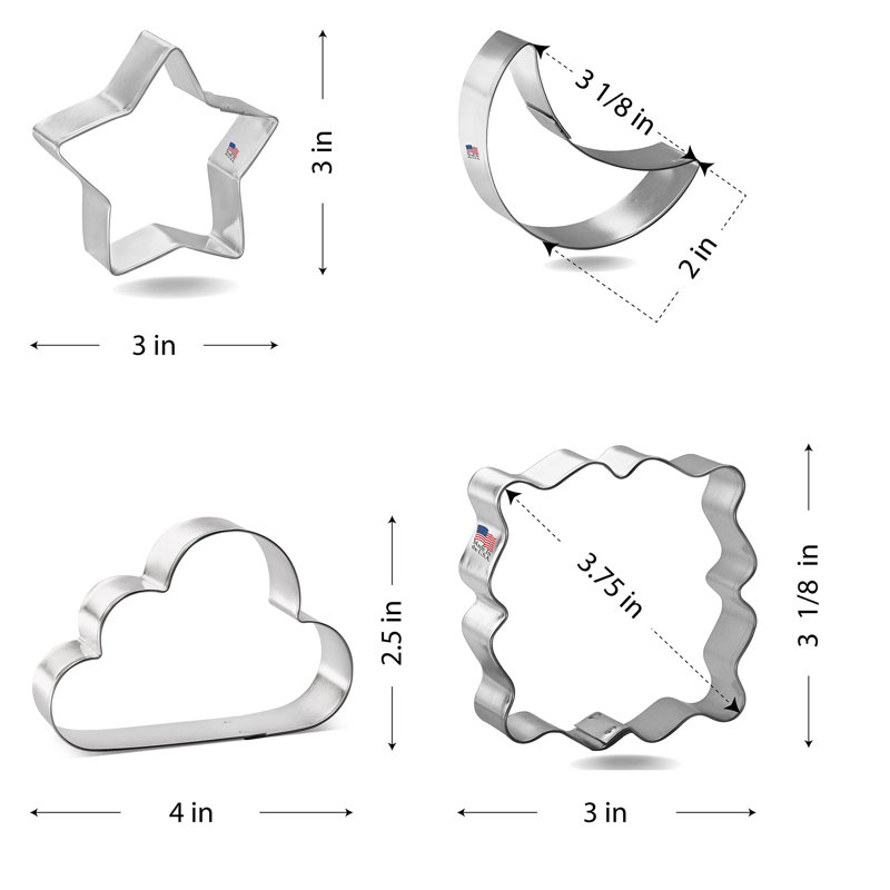 CookieCutter.com 4 -Piece Non-Stick Cookie Cutter