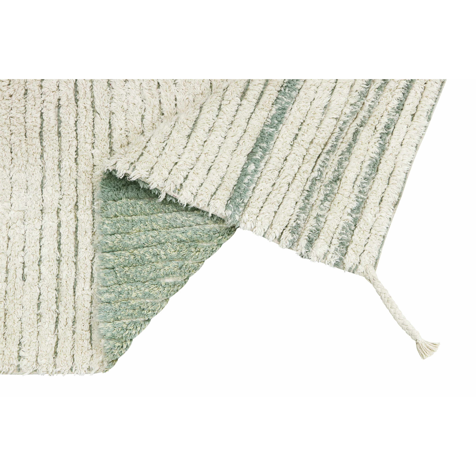 Reversible Vintage Blue Washable Striped Rug, Rectangle 2'7" x 4'7"