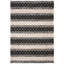 Tapis géométrique en jute / coton tissé à la main en fibres naturelles ivoire / noir-1308310389