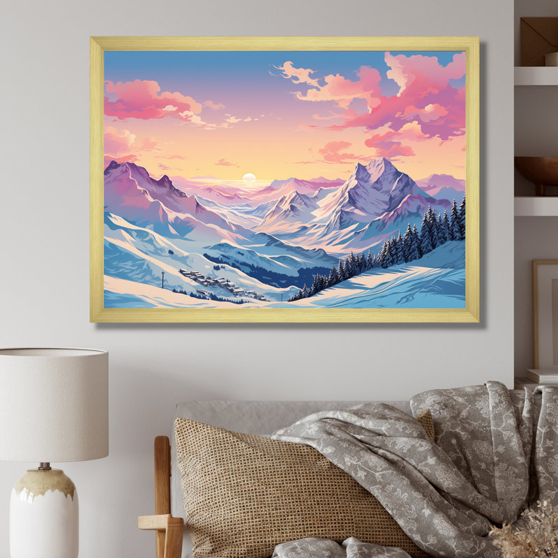Décoration murale Alpes, Dhuez, Cadre flottant doré, H 12 po x l 20 po x P 1 po