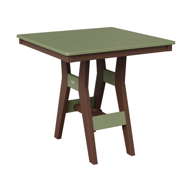 Harbor Outdoor Square Dining Table, 30.37" H x 33" W x 33" D, Chocolate Brown, Sage