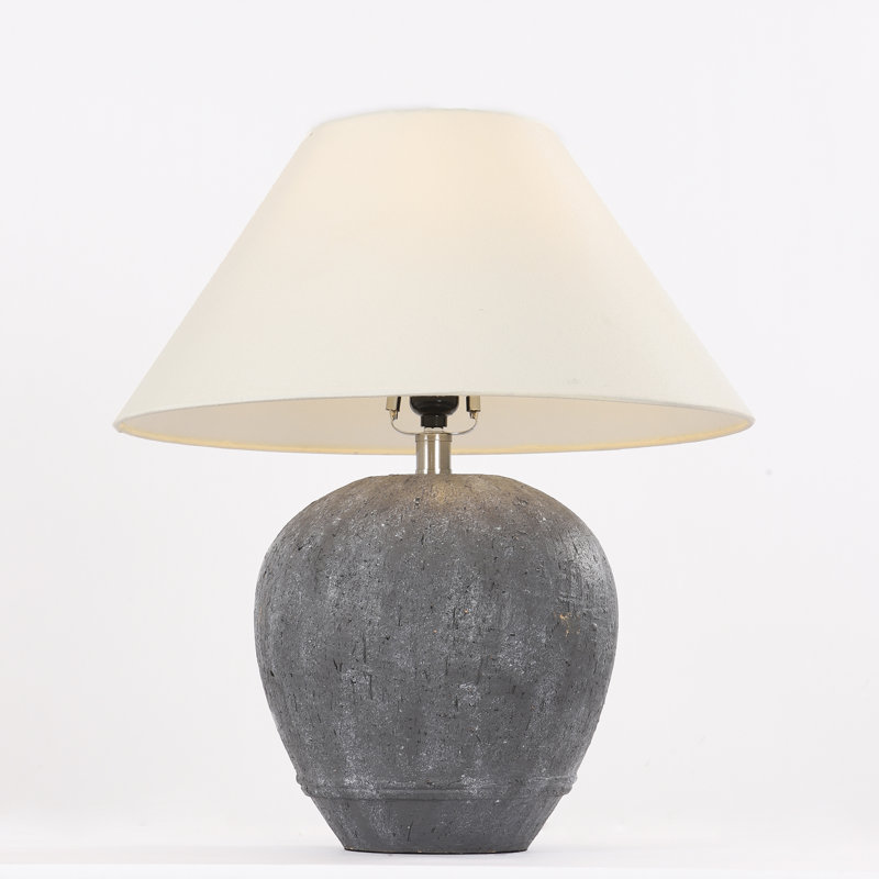 Ceramic 55Cm Standard Table Lamp Set, Dark Grey