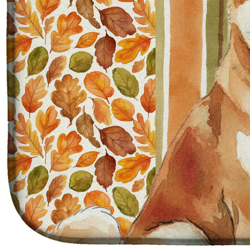 Red Akita Heirloom Fall Dish Drying Mat