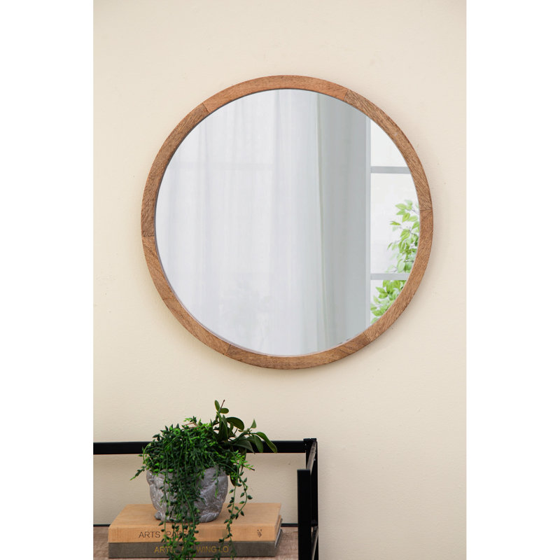 Miroir mural 20 po en X dans un cadre en bois de manguier. Convient à différents espaces: salon, salle à manger, salle de bain, bureau. Améliore la luminosité de la pièce et augmente la perception de l'espace. Minimaliste. 50% miroir, 40%